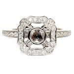14K White Gold Diamond Semi-Mount Engagement Ring