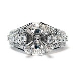 18K White Gold Diamond Semi-Mount Engagement Ring