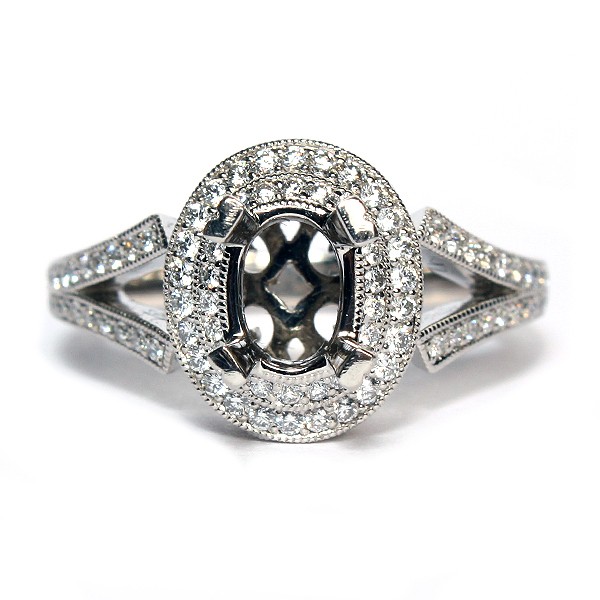 Platinum Diamond Semi-Mount Engagement Ring