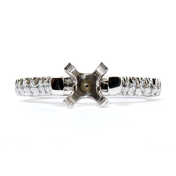 18K White Gold Diamond Semi-Mount Engagement Ring