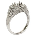 Antique Style Diamond Semi-Mount Engagement Ring