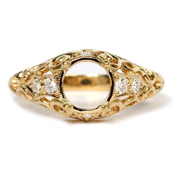 White gold sales filigree engagement ring