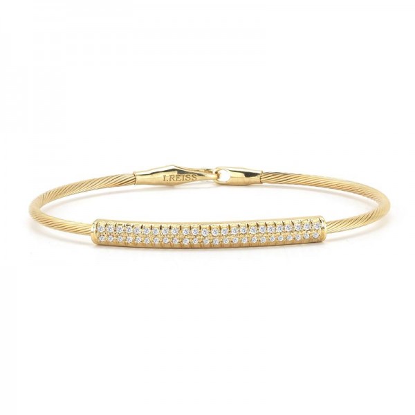 14K Yellow Gold Pavã© Diamond Bar Bracelet