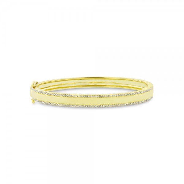 14K YELLOW GOLD DIAMOND BANGLE BRACELET