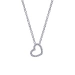 14K WHITE GOLD .11CTW DIAMOND HEART NECKLACE