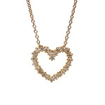 14K Yellow Gold Diamond Heart Pendant