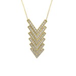 14K Yellow Gold Diamond Chevron Stack Pendant