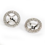 14K White Gold Diamond Earring Jackets