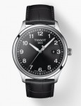 TISSOT GENTS EXTRA LARGE CLASSIC WATCH WITH BLACK ARABIC DIAL WITH LEATHER STRAP