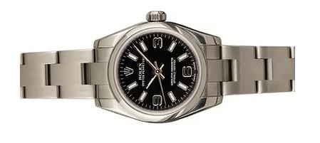 ROLEX  *PRE-OWNED* OYSTER PERPETUAL BLACK DIAL