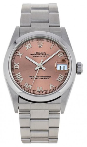 All Stainless Pre-Owned Rolex 31mm Datejust with Salmon Dial