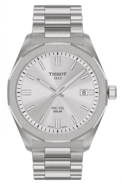 TISSOT STAINLESS PRC 100 SOLAR QUARTZ GENTS WATCH