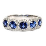 Platinum Sapphire And Diamond Band