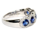 Platinum Sapphire And Diamond Band