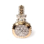 VAHAN STERLING SILVER/14K YELLOW GOLD PAVE DIAMOND ENHANCER PENDANT