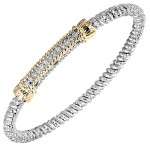 VAHAN STERLING/14K DIAMOND 4MM CLOSED BRACELET