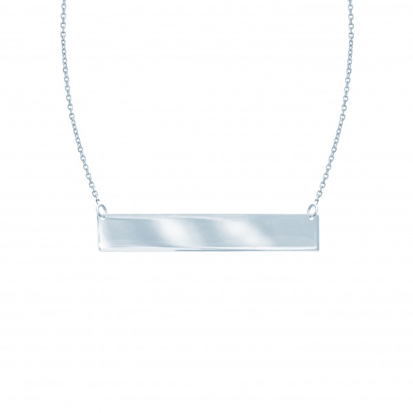 Sterling Silver Mini Name Plate Bar Pendant