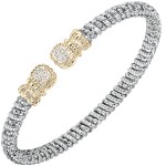 VAHAN STERLING SILVER/14K 4MM OPEN BRACELET