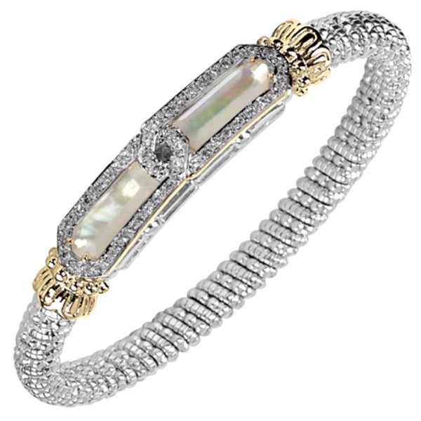 VAHAN DIAMOND AND MOTHER OF PEARL 6MM CLOSED BRACELET