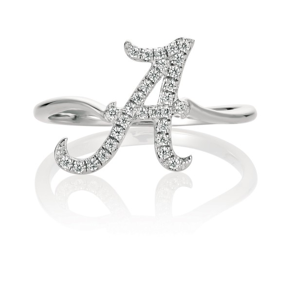 University Of Alabama Sterling Silver Cz Spirit A Ring (Size 8)