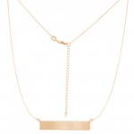 Sterling Silver Yellow Gold Plate Bar Pendant Necklace