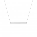 Sterling Silver Thin Bar Name Plate Necklace