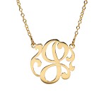 14K Yellow Gold Single Script J Initial Pendant