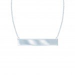 14K White Gold Mini Name Plate Bar Pendant