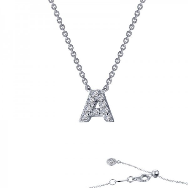 Sterling Silver Created .36Ctw Rfg Block Initial A 20