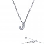 Sterling Silver Created .34Ctw Block Initial J 20