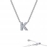 Sterling Silver Created .38Ctw Blocknitial K 20