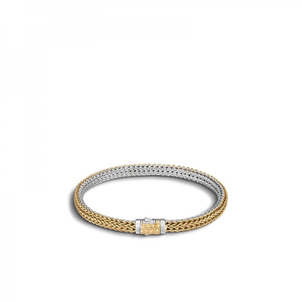 Classic Chain 5Mm Reversible Bracelet, Silver, 18K Gold