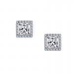 1.52 Ct Tw Halo Stud Earrings