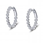 Sterling Silver 3.08Ctw Created Rd Hoops 25Mm