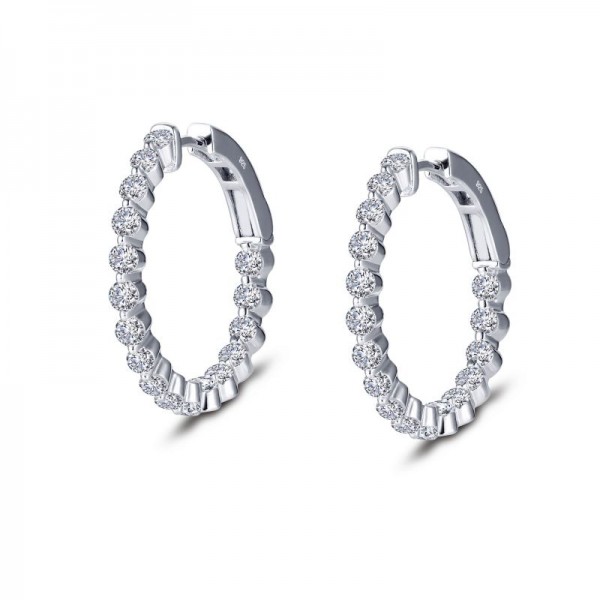 1.7 Ct Tw Hoop Earrings