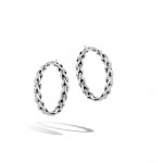 Asli Classic Chain Link Silver Medium Hoop Earrings (Dia 32Mm)