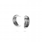Classic Chain Silver Knife Edge Hoop Earrings (Dia 19.5Mm)