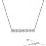 Sterling Silver .60Ctw Created 7 Symbols Of Joy Bar Neck 20