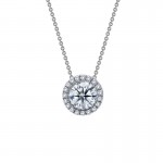 Sterling Silver .63Ctw Created Pendant16+2
