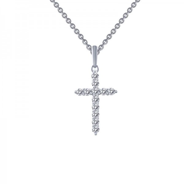 Sterling Silver .36Ctw Created CroSterling Silver Pendant 18