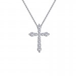 Sterling Silver .67Ctw Created CroSterling Silver Pendant 18