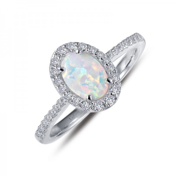 Sterling Silver 1.92Ctw Created Halo Opal Ring Sz 7