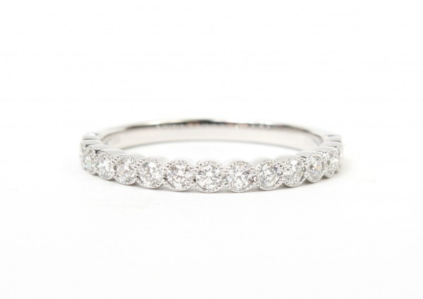 14K White Gold .37Ctw Diamond Band