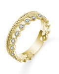 14K YELLOW GOLD DIAMOND FAUX STACKED BAND