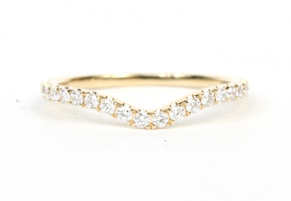 14K YELLOW GOLD DIAMOND CURVE BAND