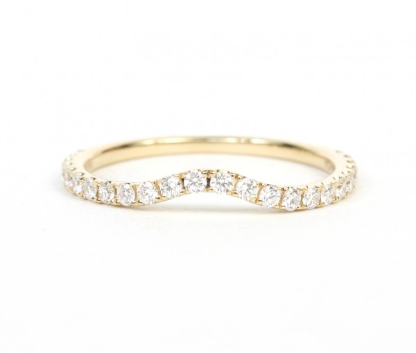 14K YELLOW GOLD DIAMOND CURVE BAND