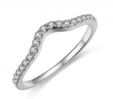 14K WHITE GOLD DIAMOND CONTOUR BAND .20CTW
