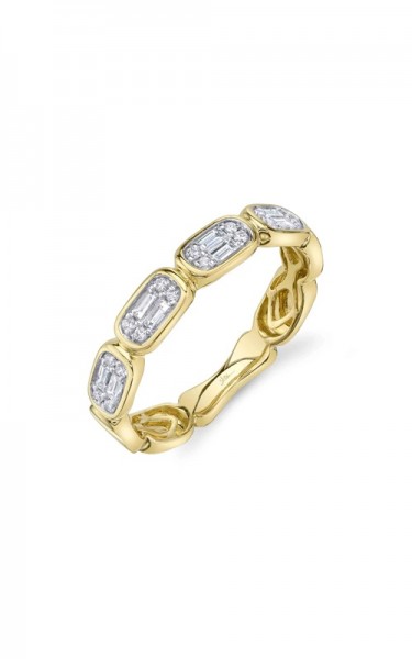 14K YELLOW GOLD BEZEL SET DIAMOND BAGUETTE BAND
