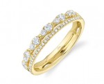 14K YELLOW GOLD DIAMOND DOUBLE BAND