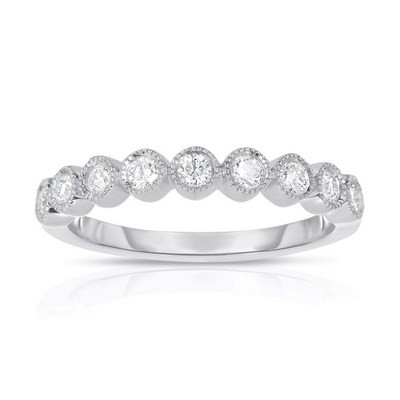 14K WHITE GOLD DIAMOND STACKABLE RING